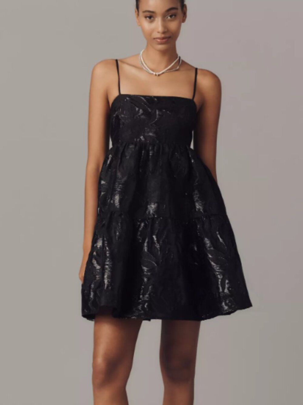 Anthropologie Endless Rose Square-Neck Babydoll Mini Dress XXL